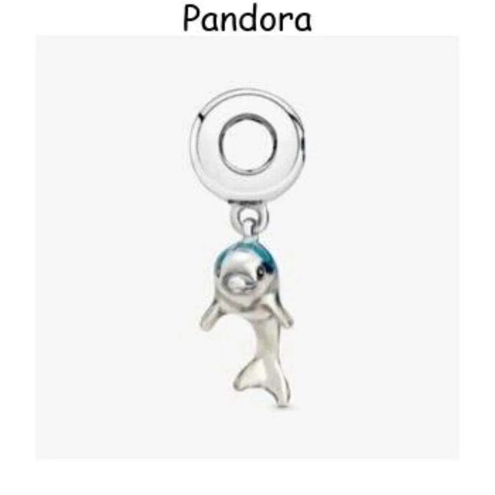 Pandora Silver and Blue Dolphin Charm Bracelet